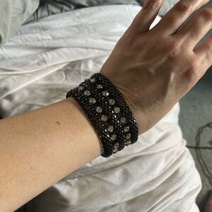 Black and Silver Rhinestone Bracelet